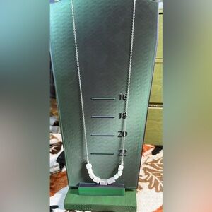 Handmade rose quartz and mother of pearl silver necklace